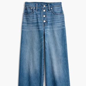 Madewell button front wide leg crop
